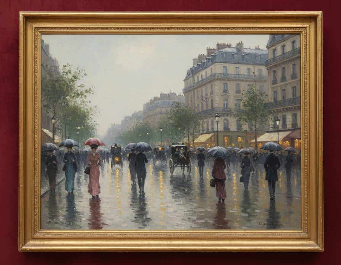 Antikes Gemälde im Stile der Impressionisten Antikes Gemälde im Stile der Impressionisten