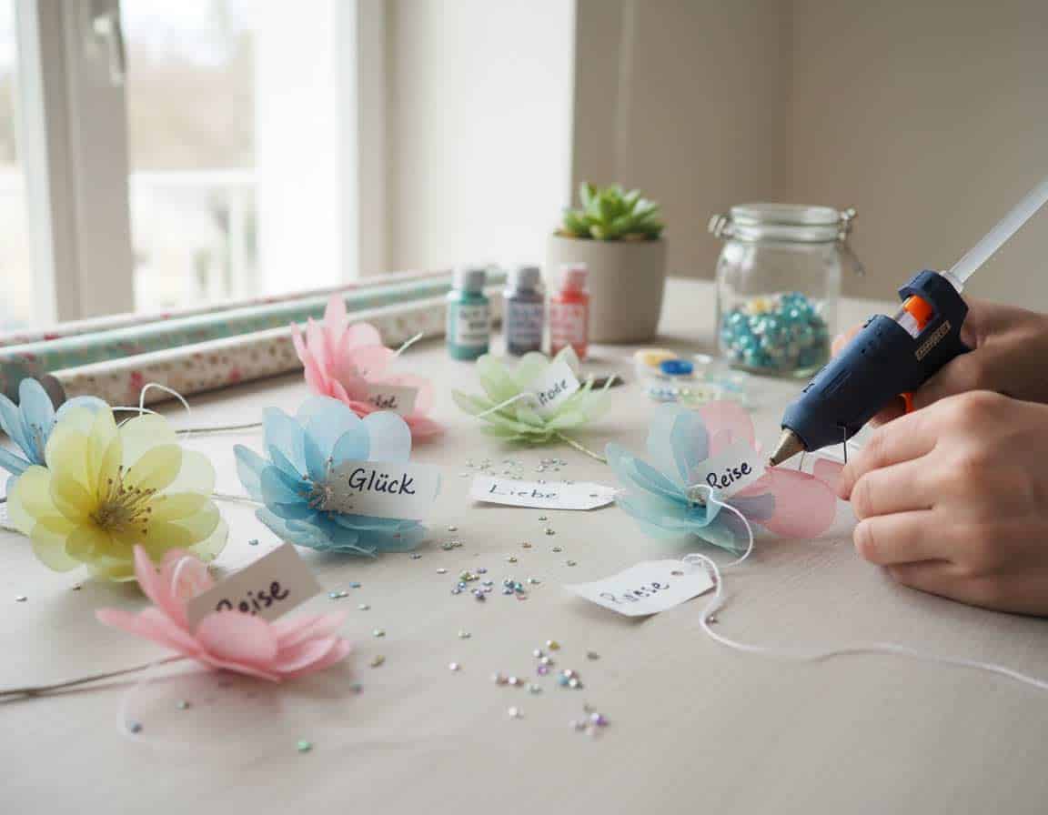 Schöne Wunschblumen selbstgebastelt Schöne Wunschblumen selbstgebastelt