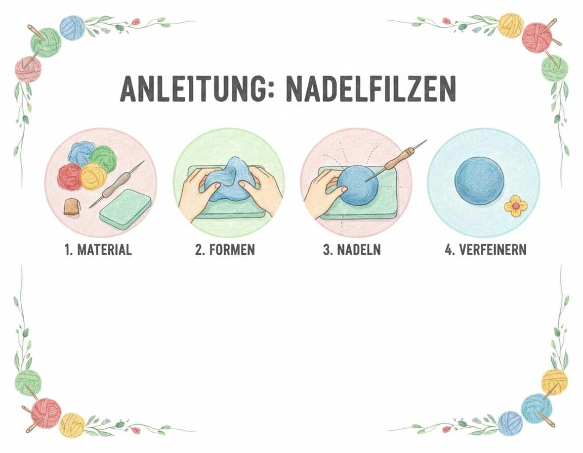Wie filzt man? Hier Trockenfilzen Anleitung Trockenfilzen Anleitung – Filznadel und Wollmaterial