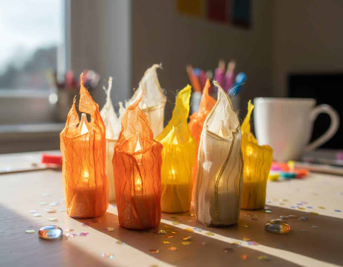 Kerzenflammen mit LED Licht selber basteln Kerzenflammen mit LED Licht selber basteln