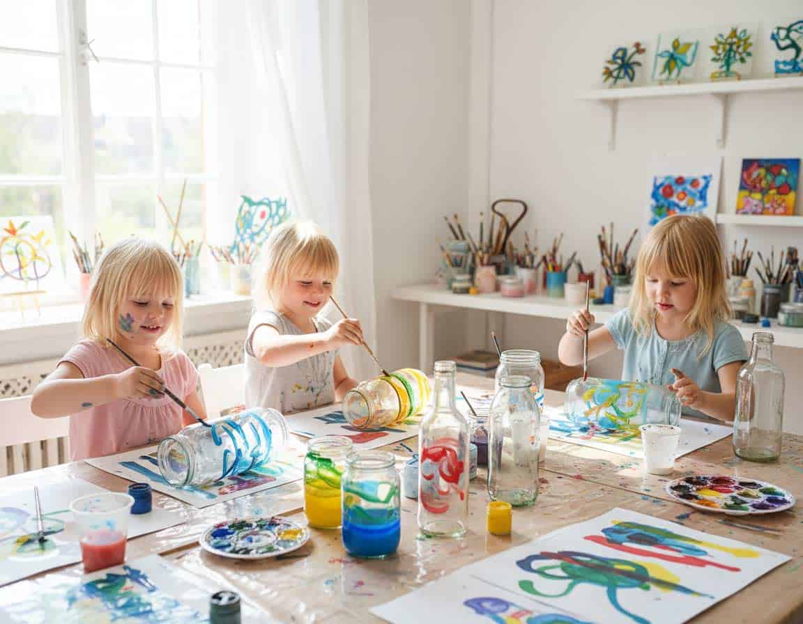 Kinder malen auf Glas Kinder malen auf Glas