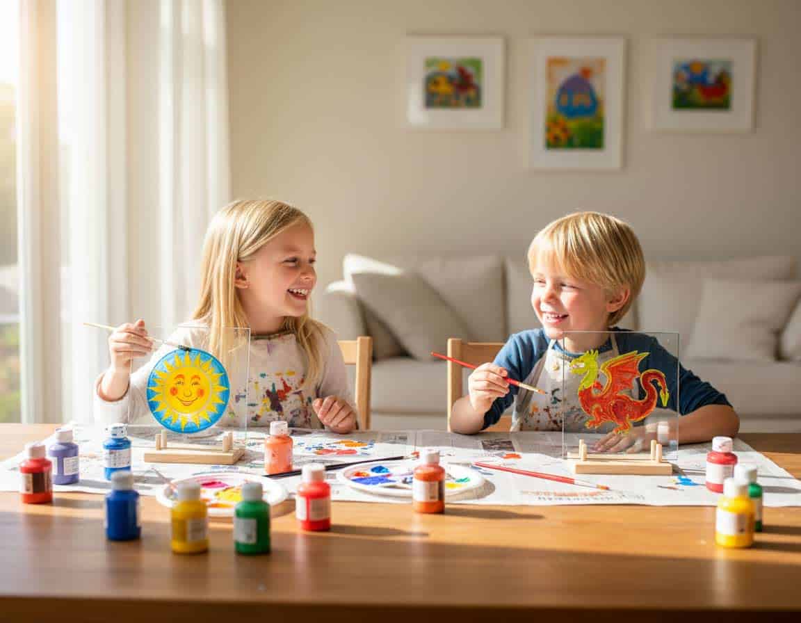 Glas bemalen mit Kindern Glas bemalen mit Kindern