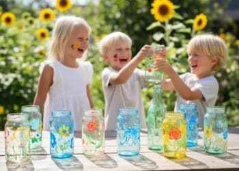 Glas bemalen mit Kindern