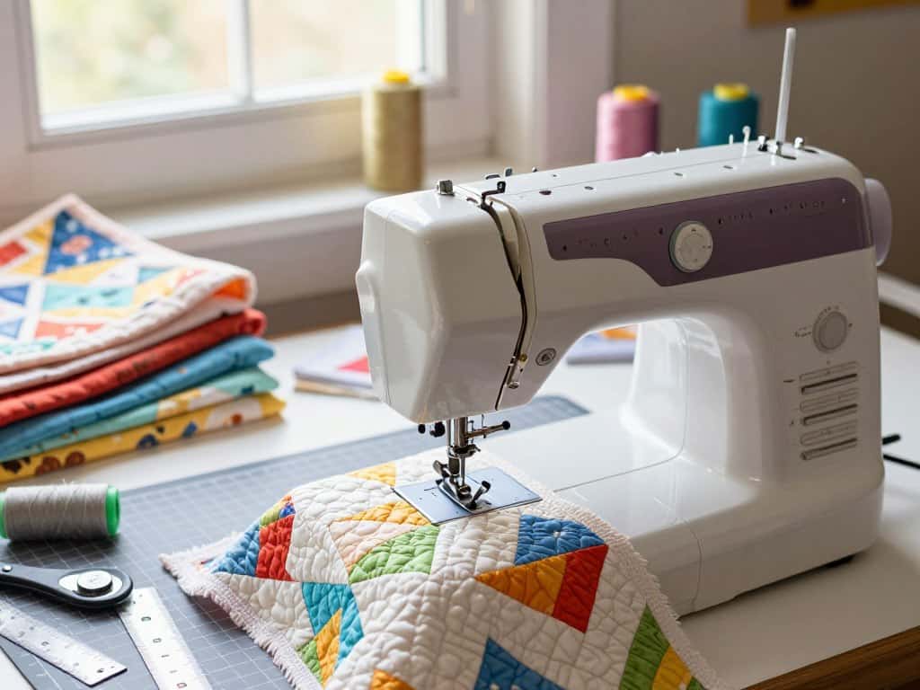 Nähmaschine, Rotary Cutter und Patchworkstoff für den Einstieg