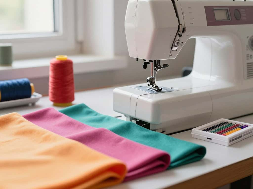 Stretch-Nadel, Nähgarn und elastischer Stoff – die richtige Kombination