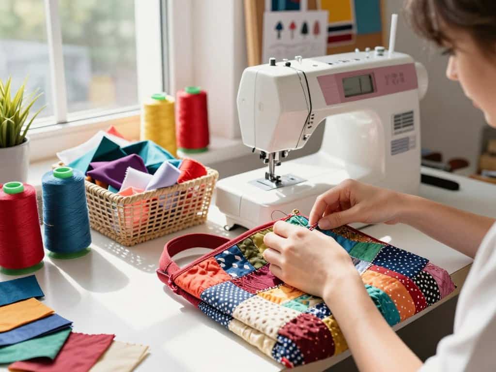 Träger und Verschlüsse für selbstgenähte Taschen aus Stoffresten