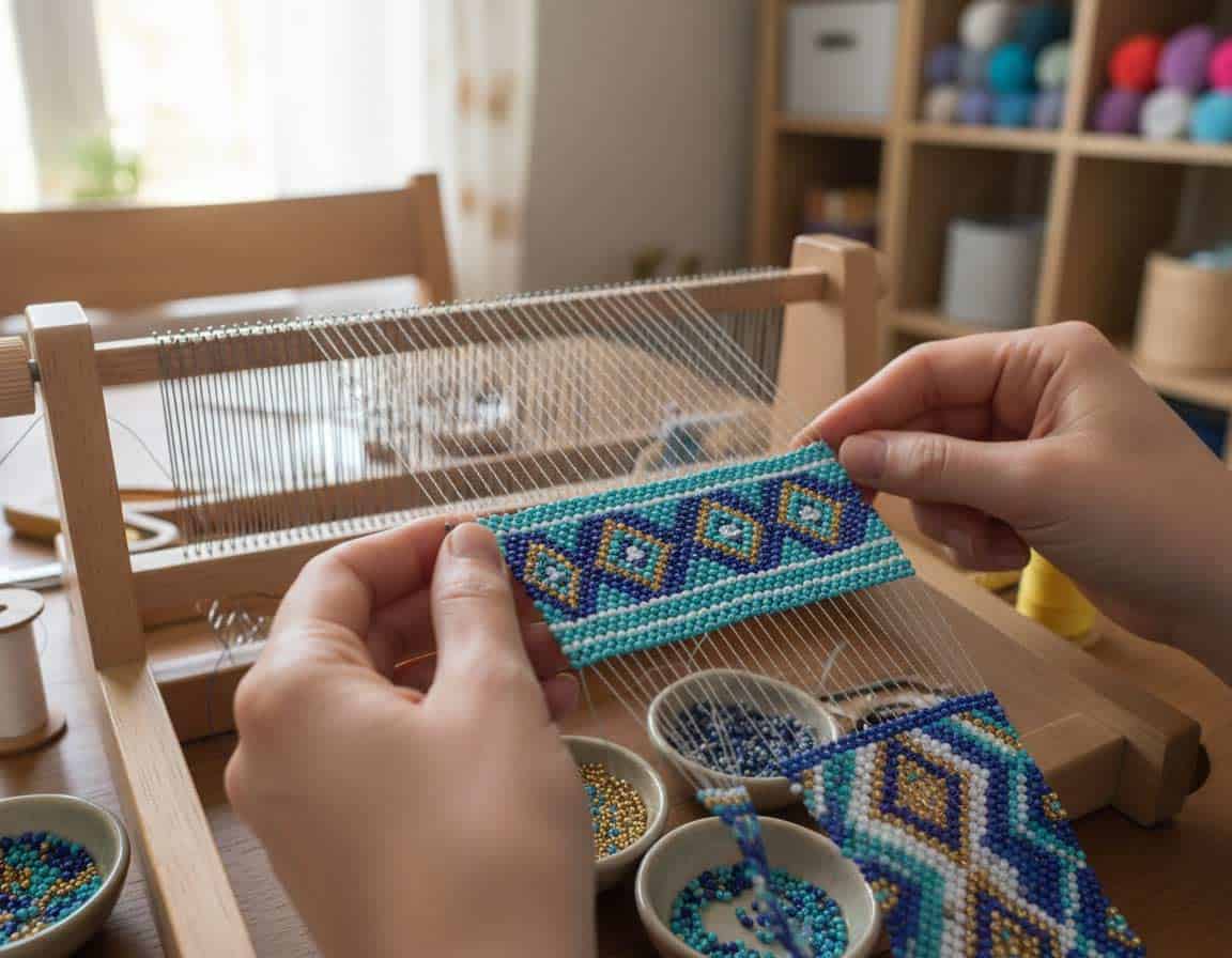 Loom-Weaving mit Webrahmen Loom-Weaving mit Webrahmen
