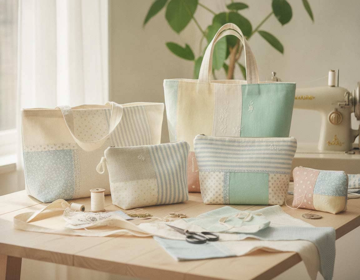 Selbstgenähte Taschen aus Stoffresten Selbstgenähte Taschen aus Stoffresten